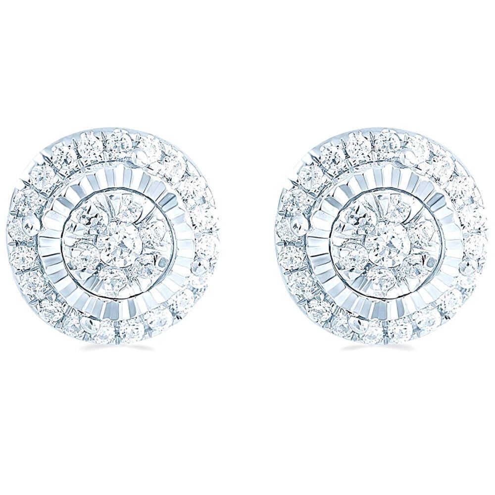Natural Diamond Cluster 1/4 ct Earrings